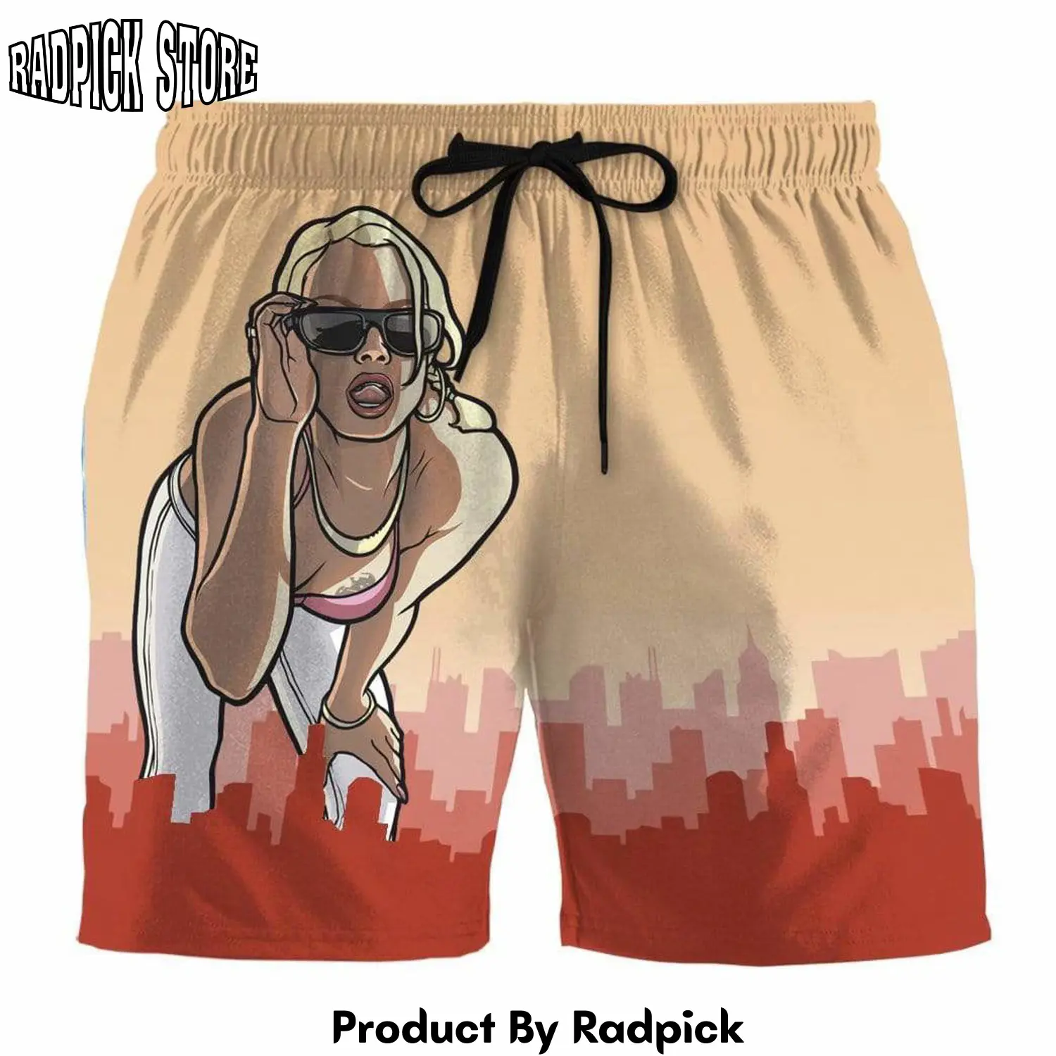 Radpick 3d gta san andreas custom beach shorts rp631471